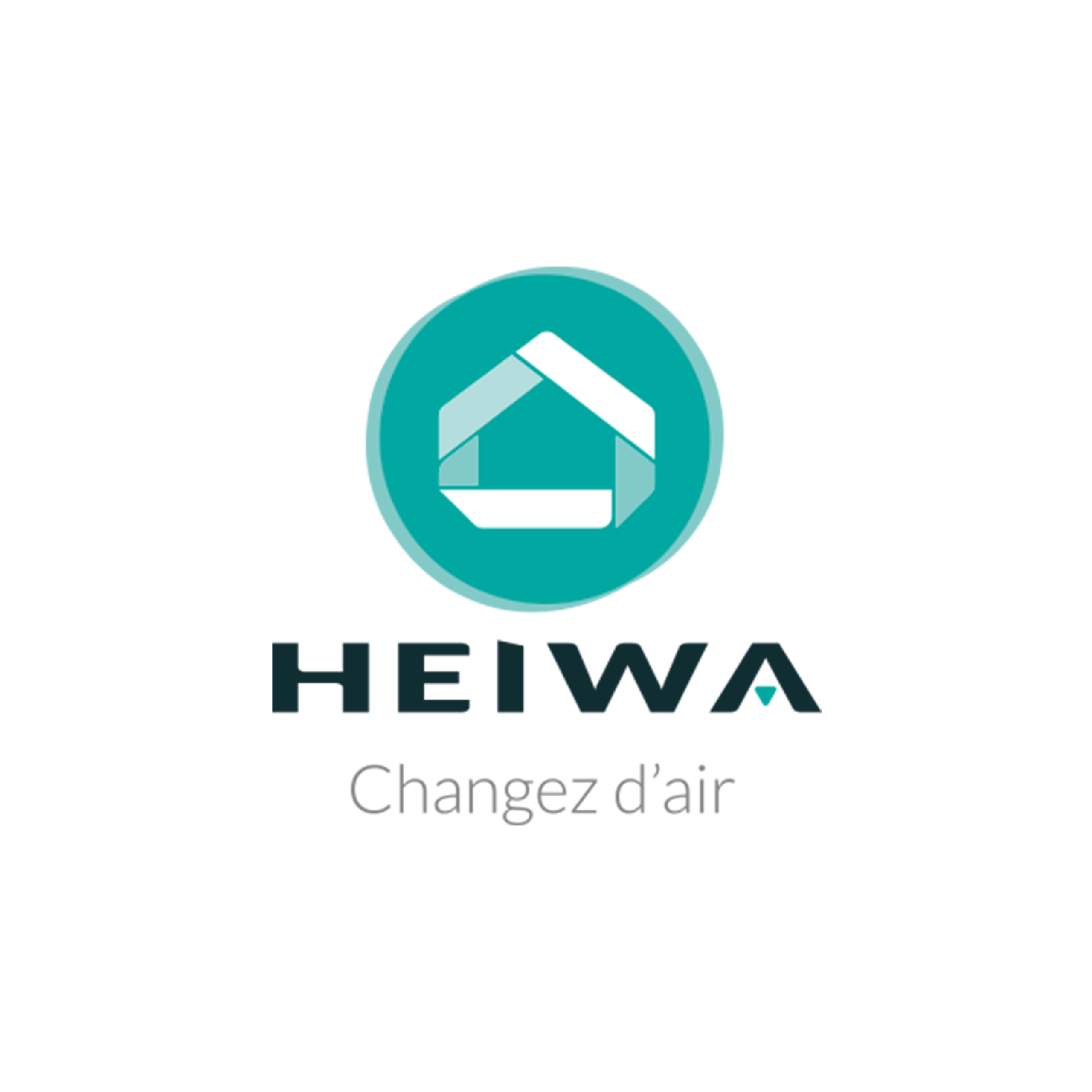Logo officiel Heiwa avec slogan Changez d'air, marque partenaire pour l'installation de climatisations éco-responsables à Béziers.